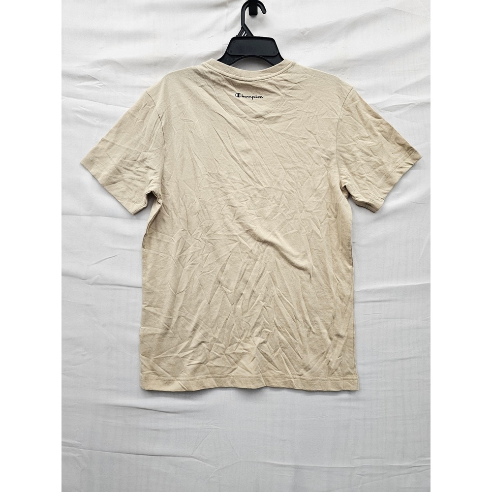 Champion Mens Iconic Small C Tee Tan Cotton Blend Casual Size Small - Picture 2 of 7